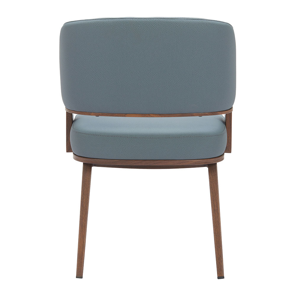 POISE DINING CHAIR AZURE GRAY & WALNUT