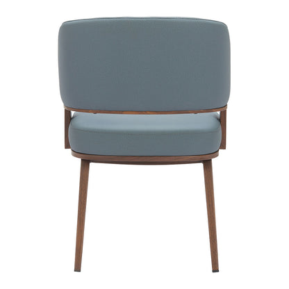 POISE DINING CHAIR AZURE GRAY & WALNUT