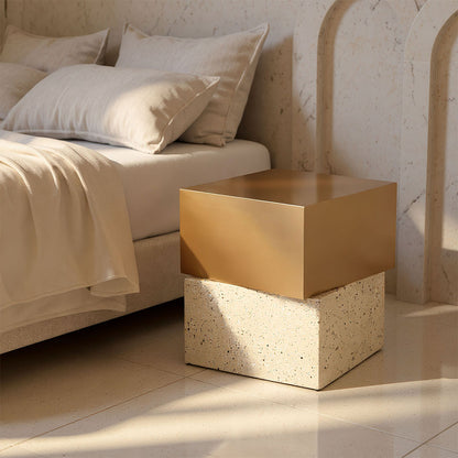 CINZA SIDE TABLE GOLD & BEIGE