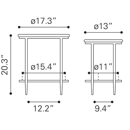 KOPER COFFEE TABLE SET BLACK