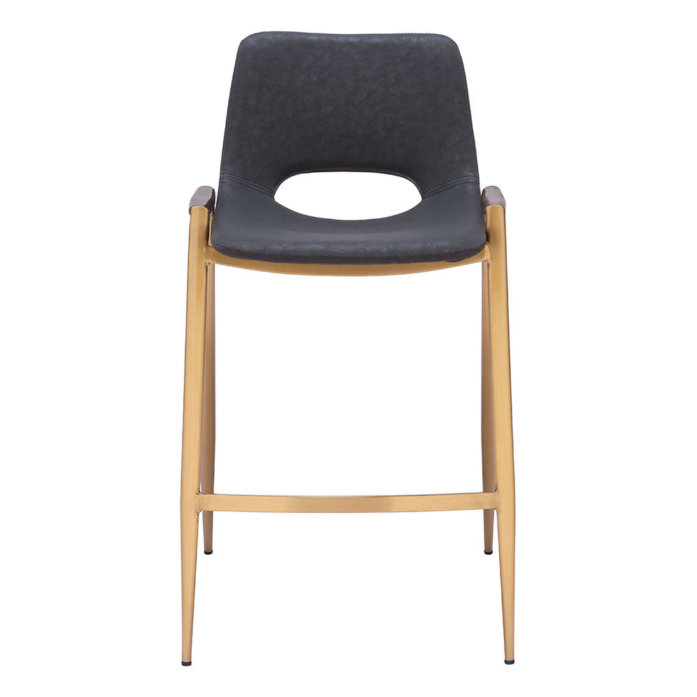DESI COUNTER STOOL BLACK & GOLD