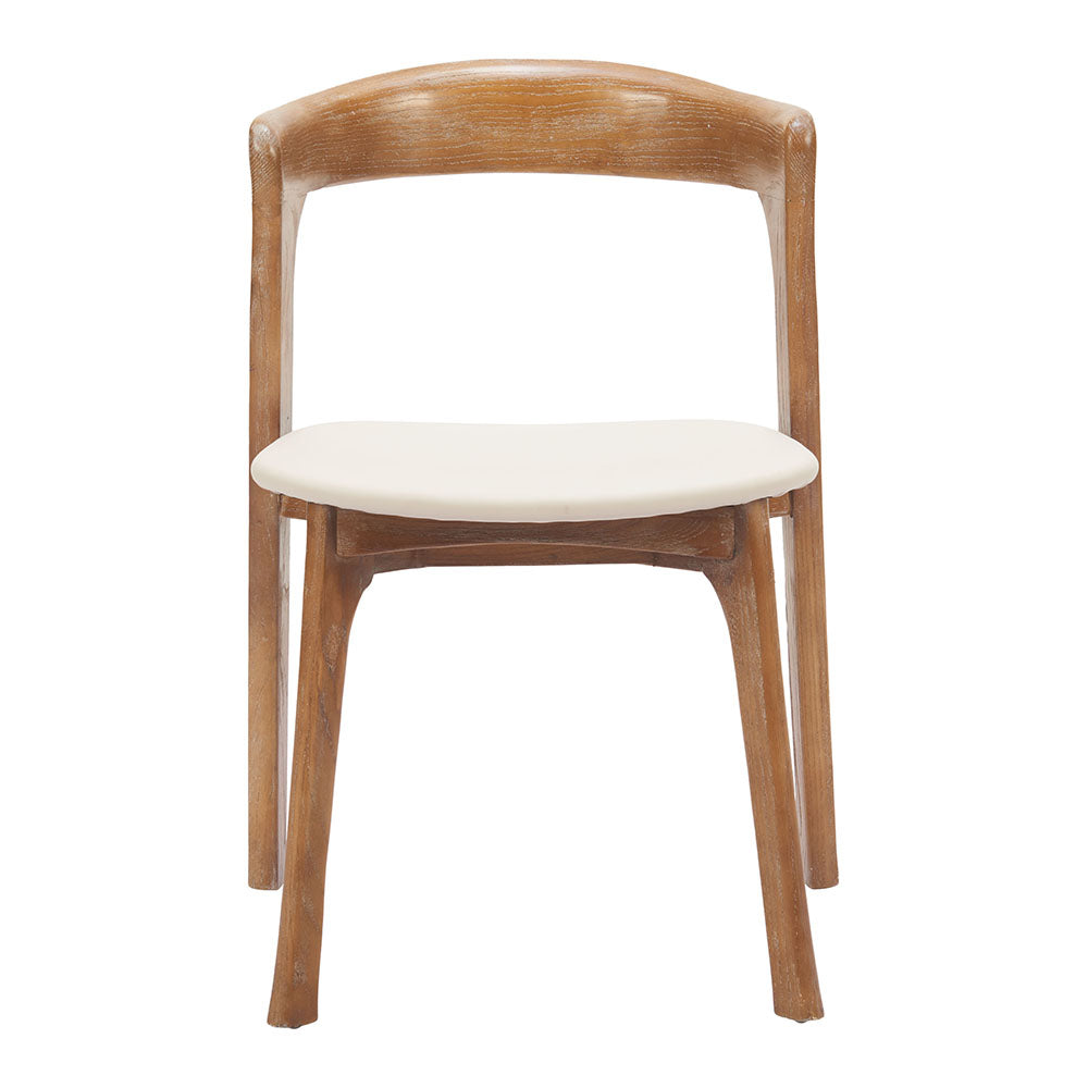 PIORO DINING CHAIR BEIGE & WALNUT