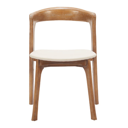PIORO DINING CHAIR BEIGE & WALNUT