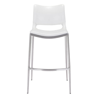ACE BARSTOOL WHITE & SILVER