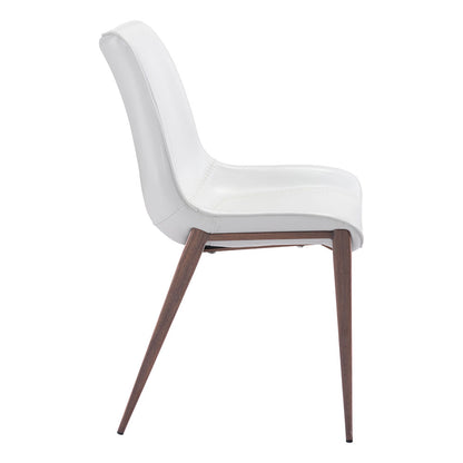 MAGNUS DINING CHAIR WHITE & WALNUT