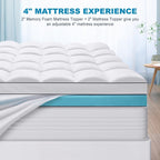 Oaklyn Luxe 4" Dual-Layer Mattress Topper | Cooling Gel & Pillow Top
