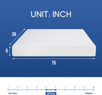 The Oaklyn Arctic-Float | 6" Cooling Gel Memory Foam Mattress