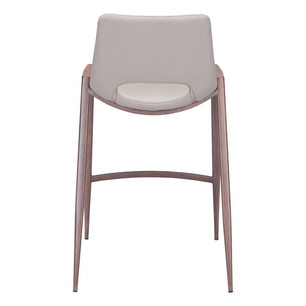 DESI COUNTER STOOL BEIGE & WALNUT