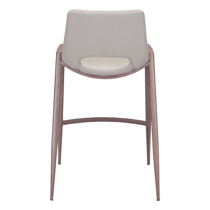DESI COUNTER STOOL BEIGE & WALNUT