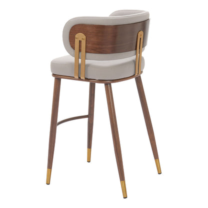 BREW BARSTOOL BEIGE & WALNUT