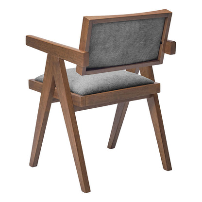 Delhi Dining Chair Gray & Walnut