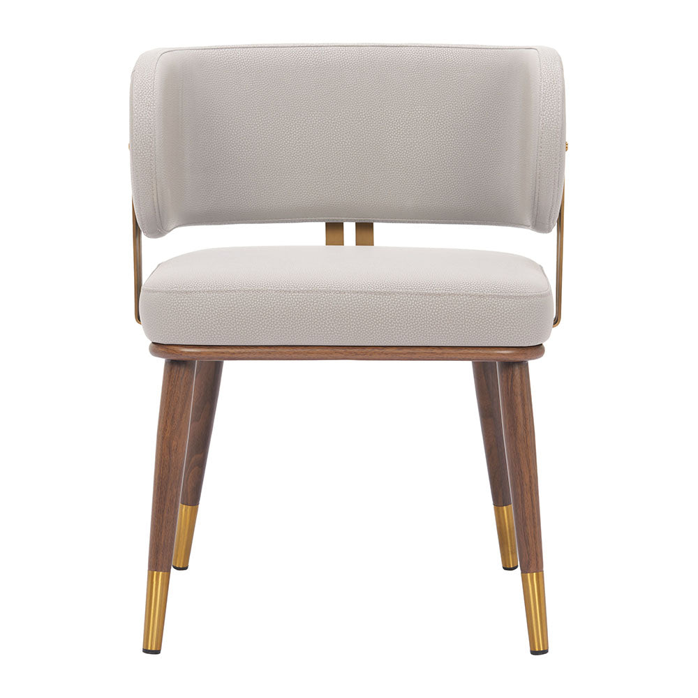 BREW DINING CHAIR BEIGE & WALNUT