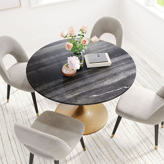 TAJ DINING TABLE BLACK & GOLD