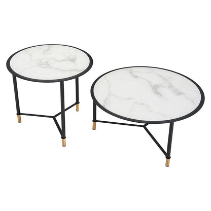 DAVIS COFFEE TABLE SET WHITE & BLACK