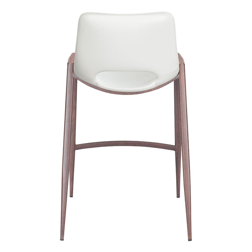 DESI COUNTER STOOL WHITE & WALNUT