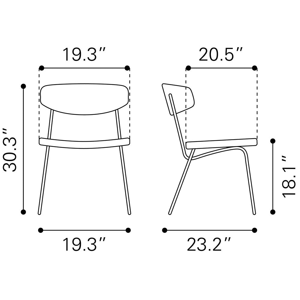 CHARON DINING CHAIR VINTAGE BROWN