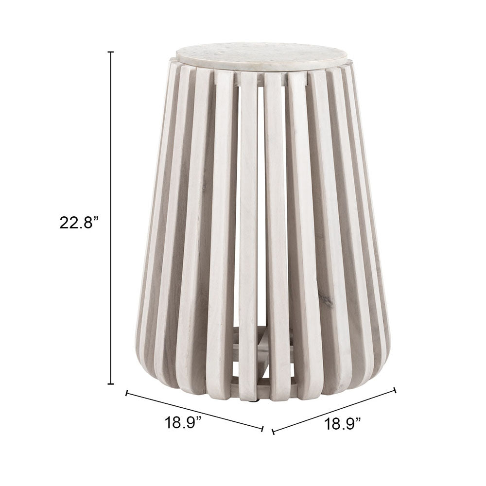 CYPRUS SIDE TABLE WHITE & WHITEWASHED