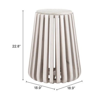 CYPRUS SIDE TABLE WHITE & WHITEWASHED