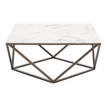 TINTERN COFFEE TABLE WHITE & ANTIQUE BRONZE