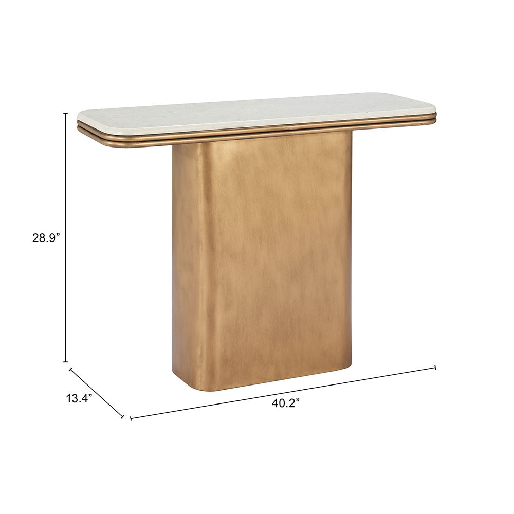 CHER CONSOLE TABLE WHITE & BRASS