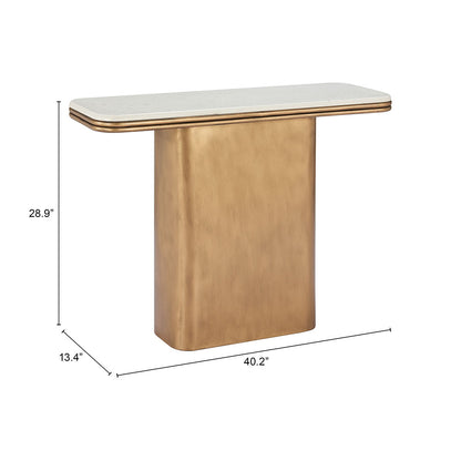 CHER CONSOLE TABLE WHITE & BRASS