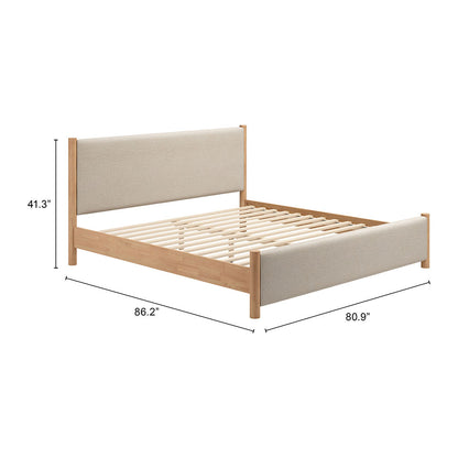 HADI KING BED BEIGE & NATURAL