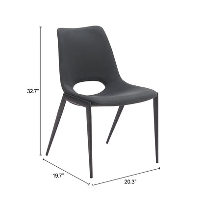 DESI ARMLESS DINING CHAIR BLACK