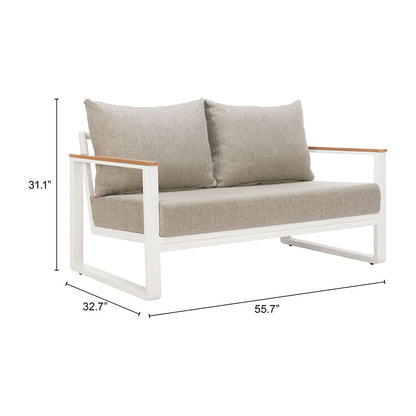 WELT SOFA TAUPE & WHITE