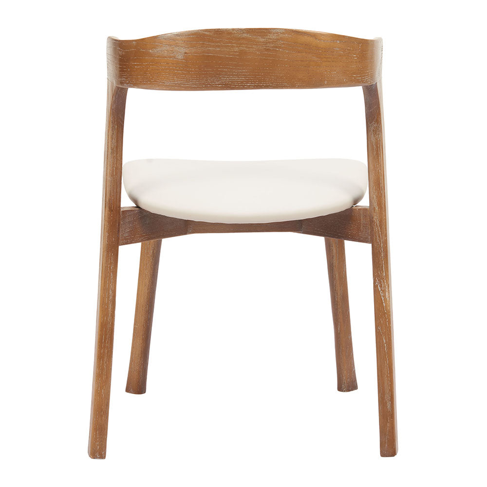 PIORO DINING CHAIR BEIGE & WALNUT