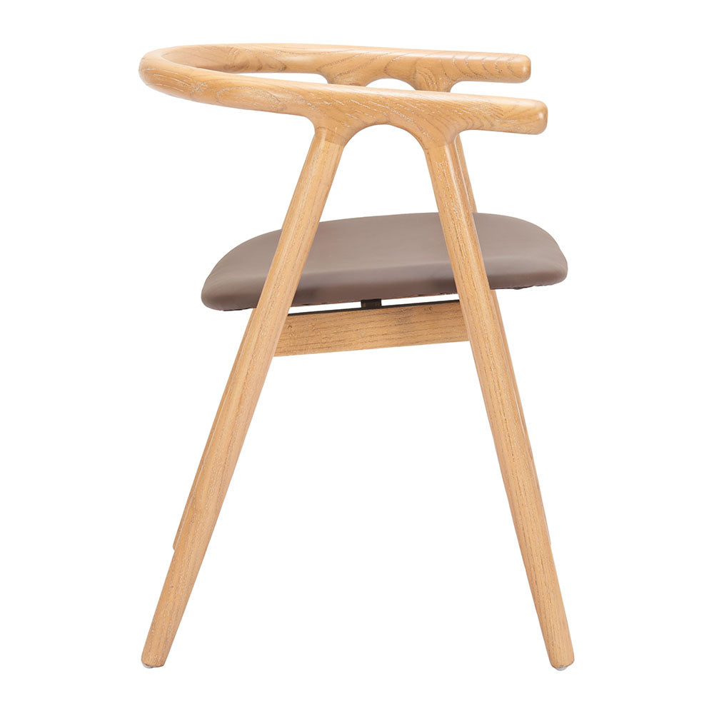 PEKER DINING CHAIR BROWN & NATURAL