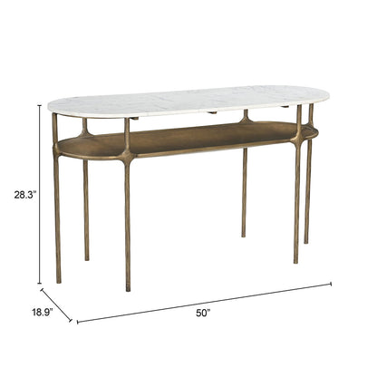 BILD CONSOLE TABLE WHITE & BRASS