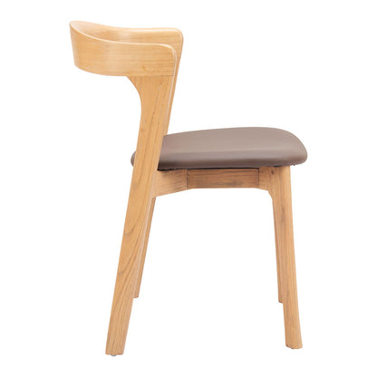 PIORO DINING CHAIR BROWN & NATURAL