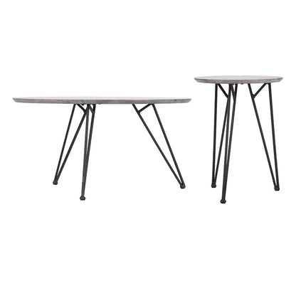 KERRIS COFFEE TABLE SET GRAY & BLACK