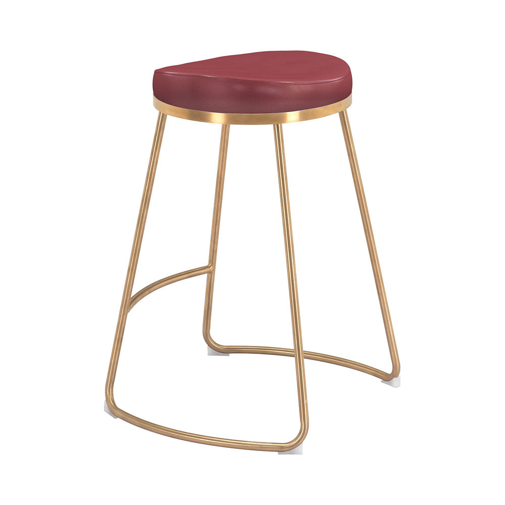 BREE COUNTER STOOL BURGUNDY & GOLD