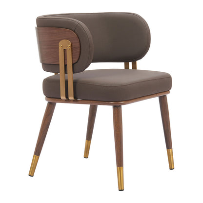 BREW DINING CHAIR BROWN & WALNUT