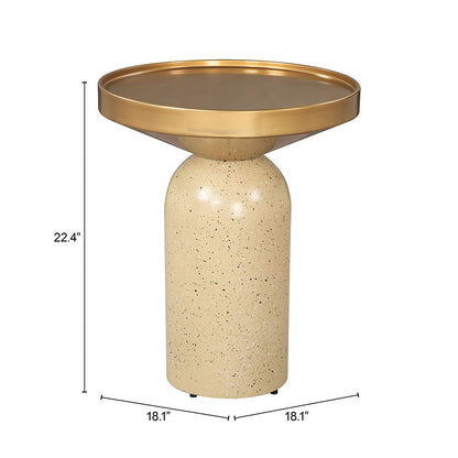 CENDRE SIDE TABLE GOLD & BEIGE