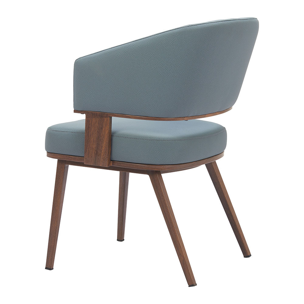 POISE DINING CHAIR AZURE GRAY & WALNUT
