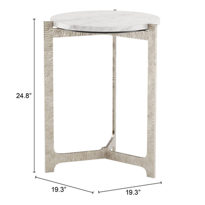 BARMAS SIDE TABLE WHITE & SILVER
