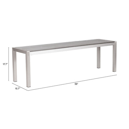 METROPOLITAN DOUBLE BENCH GRAY & SILVER