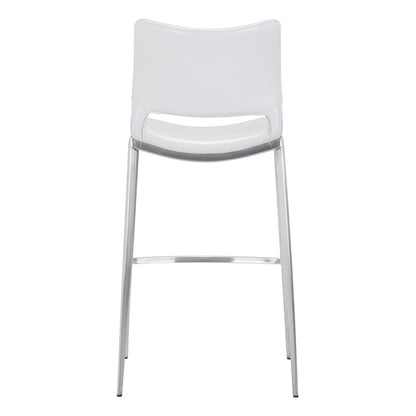 ACE BARSTOOL WHITE & SILVER