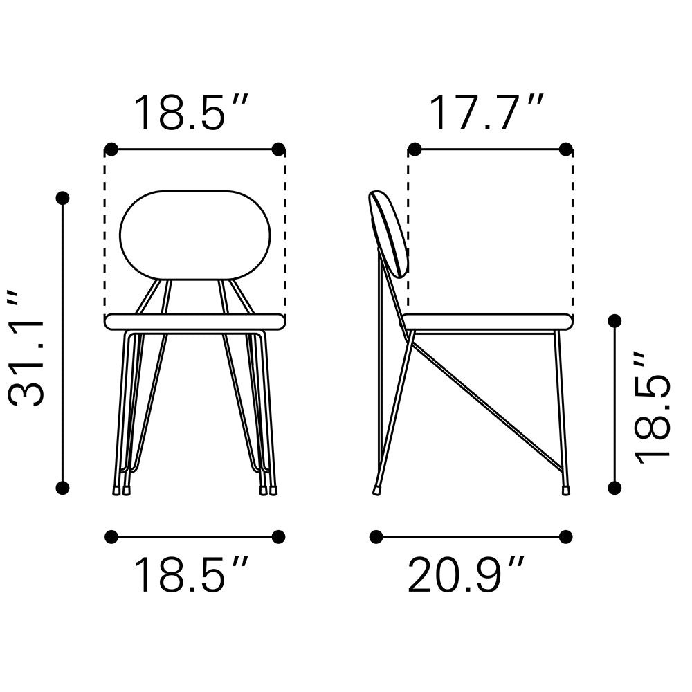GEORGES DINING CHAIR GRAY & GOLD