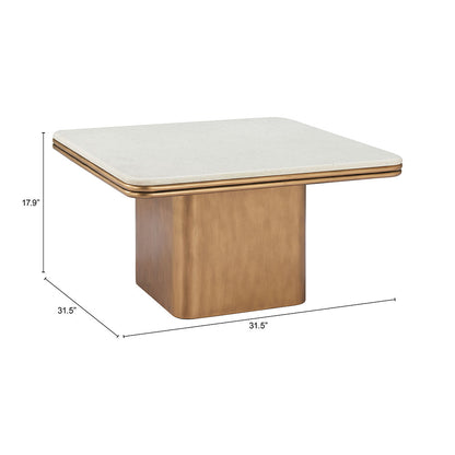 CHER COFFEE TABLE WHITE & BRASS