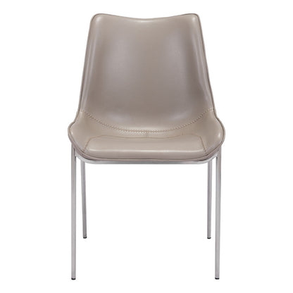MAGNUS DINING CHAIR BROWN & SILVER