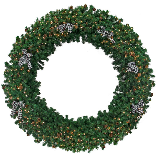 8FT PRE-LIT PREMIER PINE FIR CHRISTMAS WREATH