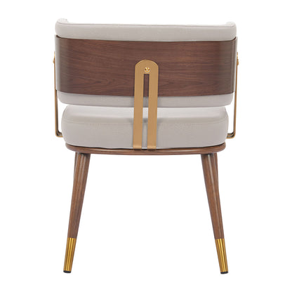 BREW DINING CHAIR BEIGE & WALNUT