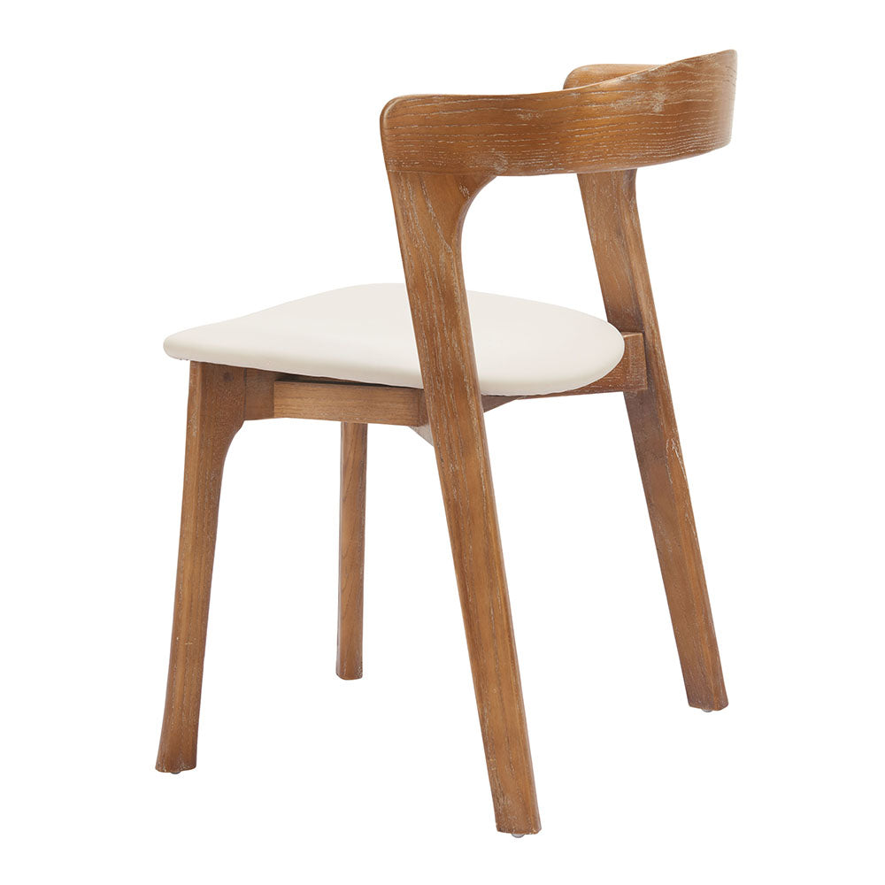PIORO DINING CHAIR BEIGE & WALNUT