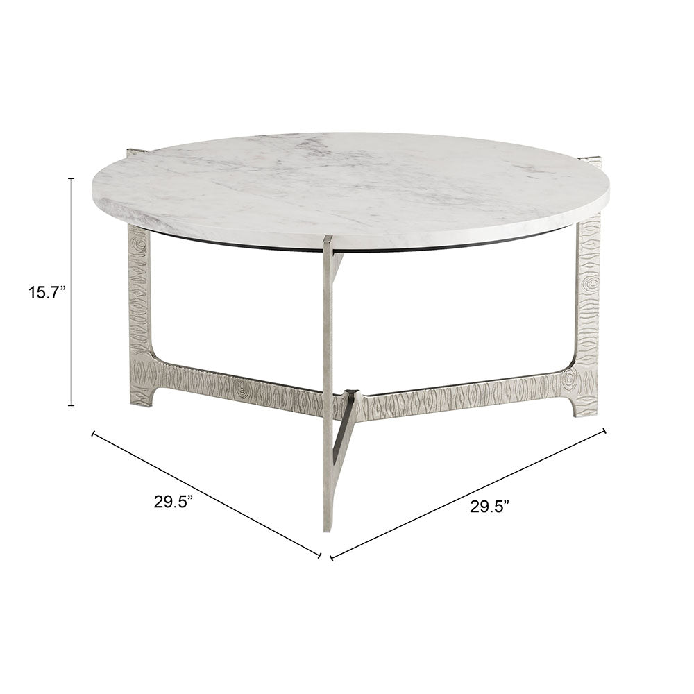 BARMAS COFFEE TABLE WHITE & SILVER