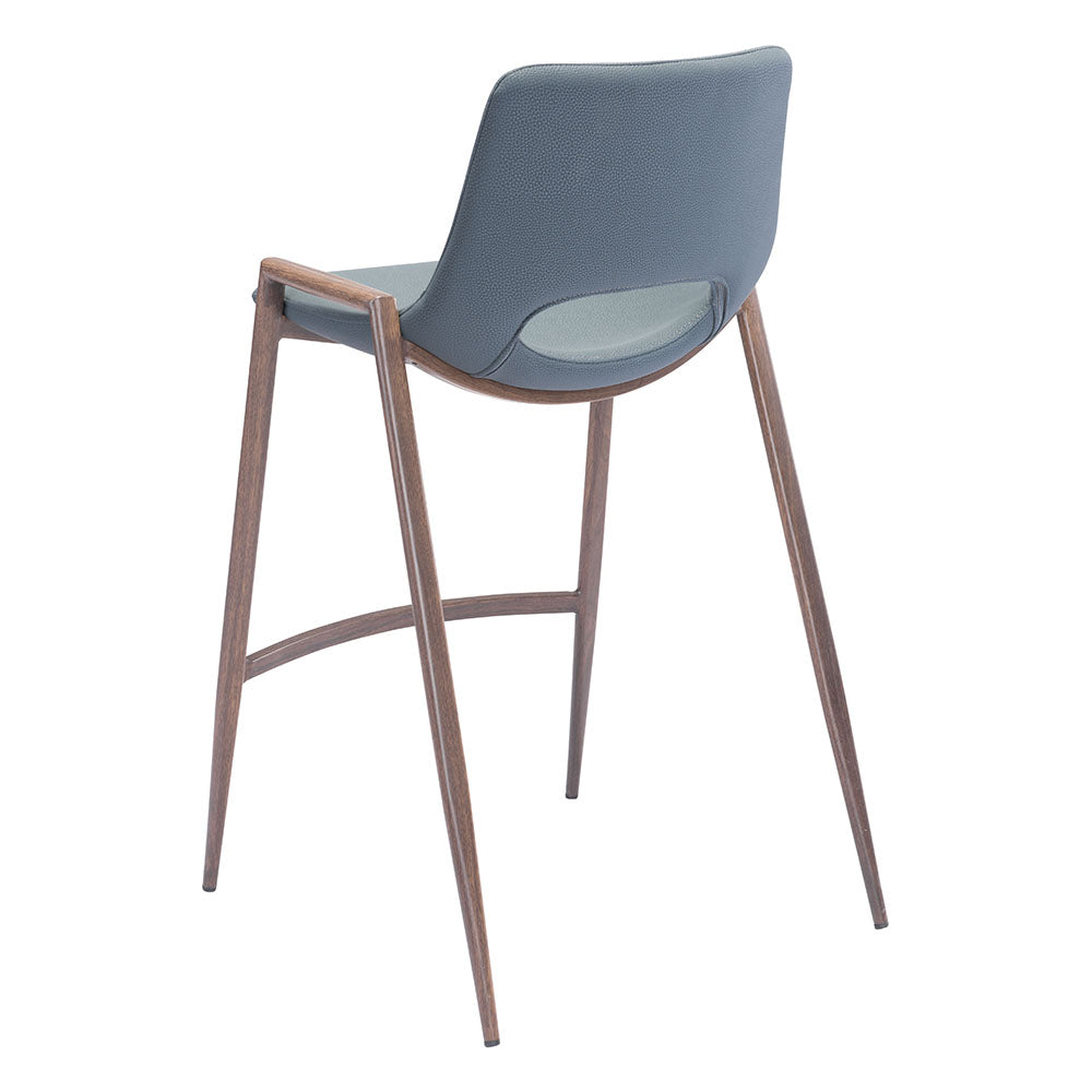 DESI COUNTER STOOL AZURE GRAY & WALNUT