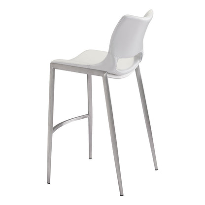 ACE BARSTOOL WHITE & SILVER