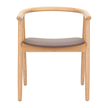 PEKER DINING CHAIR BROWN & NATURAL